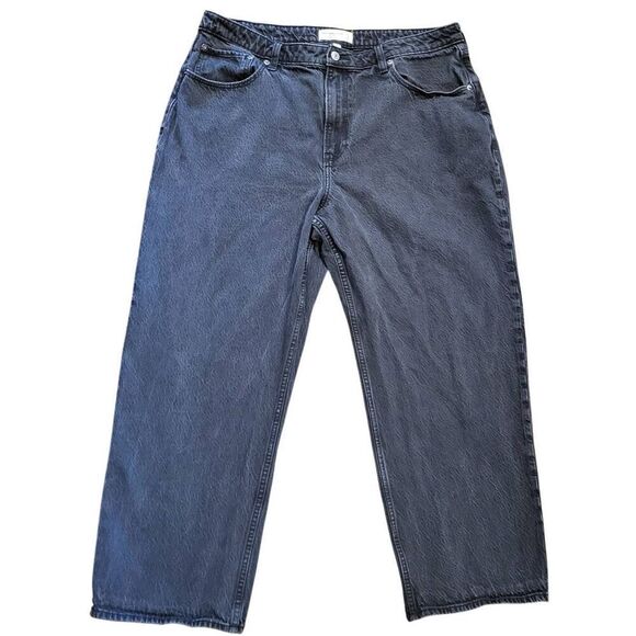 Abercrombie Jeans Women's 16 Short Washed Black Curve Love High Rise Loose - Picture 3 of 5